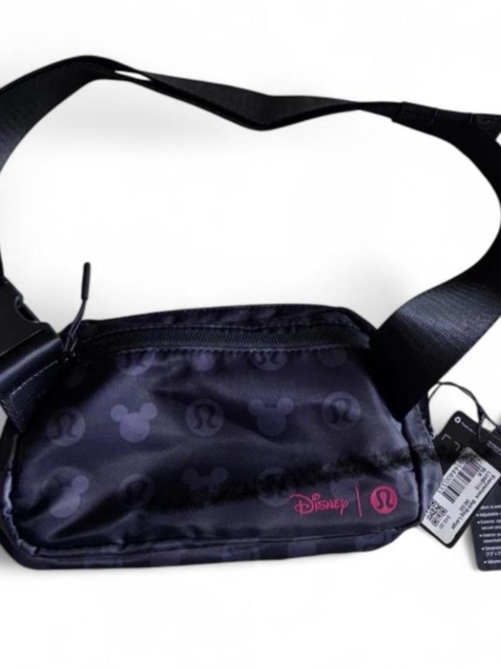 Disney Black Belt Bag with Red Logo Accent